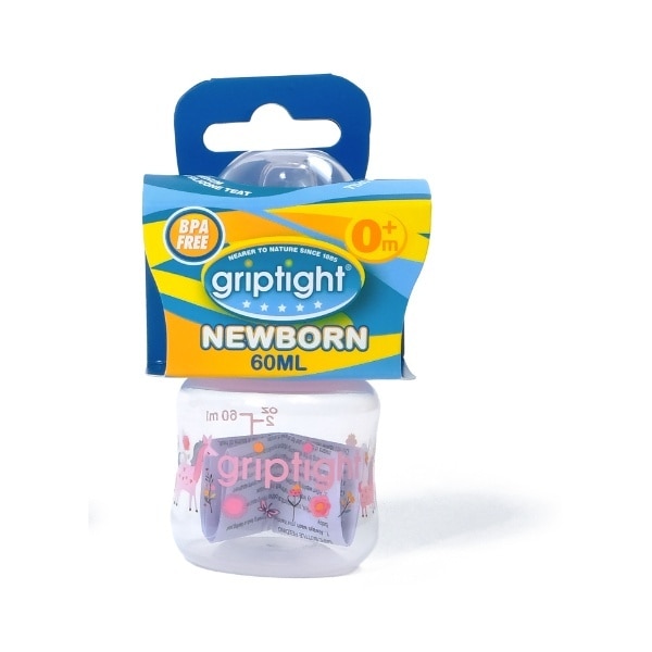 Griptight Newborn Bottle Pink 60ml
