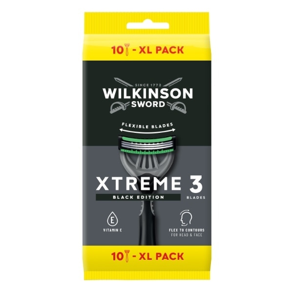 Wilkinson Sword Xtreme 3 Black Disposable Razor 10 Pack