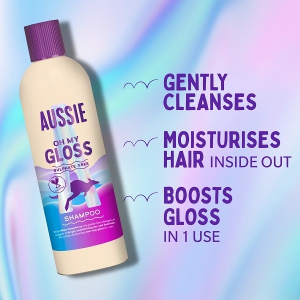 Aussie Oh My Gloss Shampoo 250Ml. Deeply Moisturises