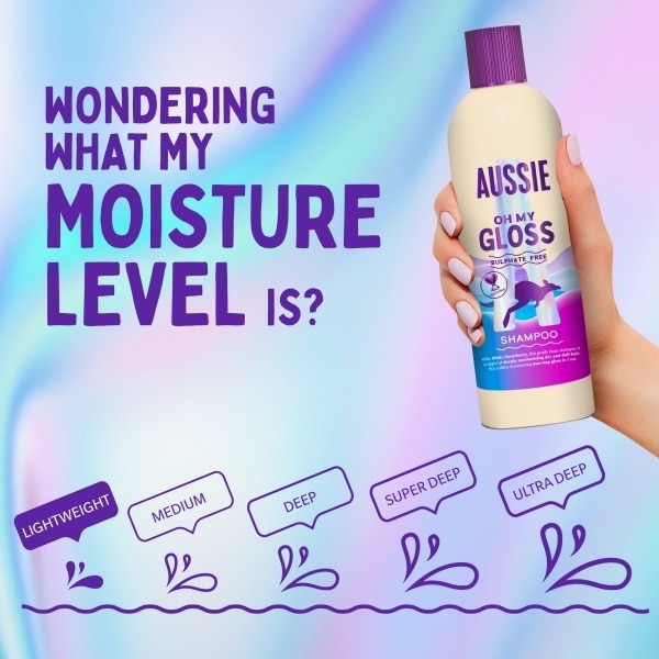 Aussie Oh My Gloss Shampoo 250Ml. Deeply Moisturises