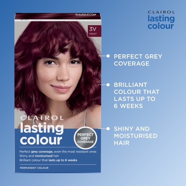 Clairol Lasting Colour Permanent Hair Dye - 3V Violet
