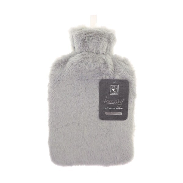 Hot Water Bottle Plain Fur 2L Grey