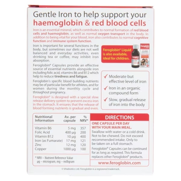 Vitabiotics Feroglobin Capsules X30