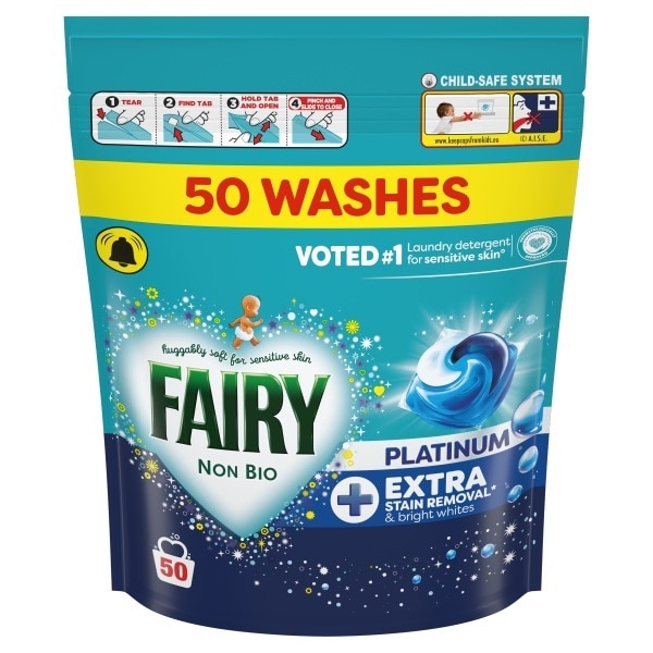 Fairy Non Bio Platinum Pods 50 Pack
