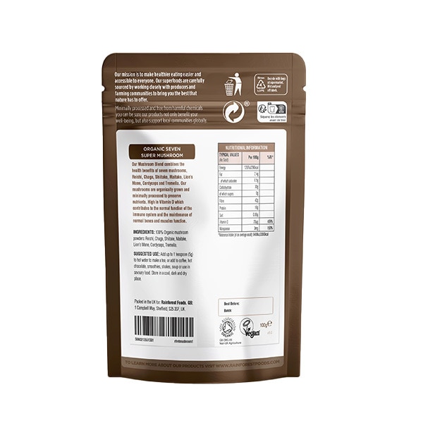 Rainforest Foods Organic Super Mushroom Blend 100g