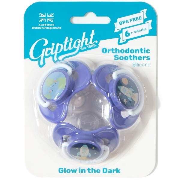 Griptight 6m+ Glow in Dark Soothers Blue