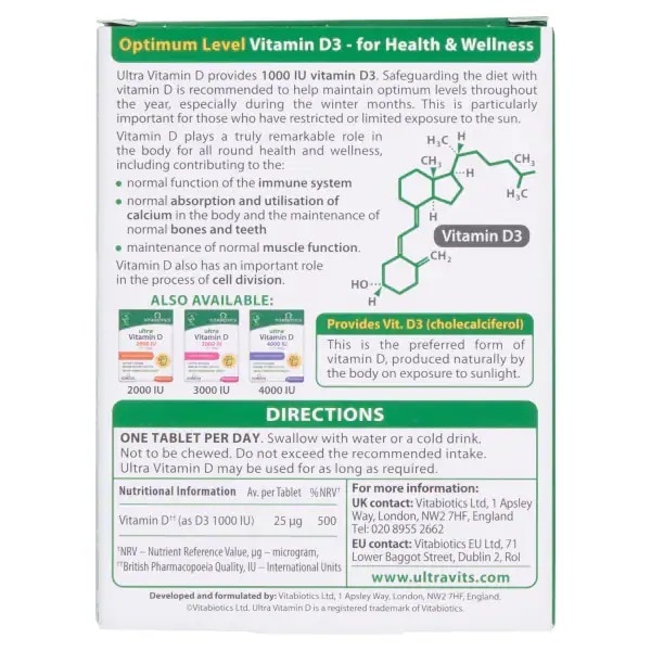 Vitabiotics Ultra Vitamin D3 96s