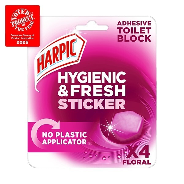 Harpic Toilet Bowl Stickers 4 Pack Floral