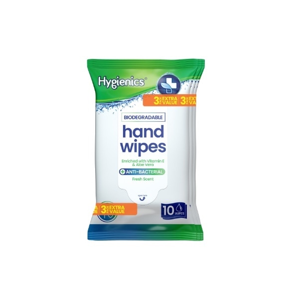 Hygienics Anti Bac Hand Wipes 3 x 10Pack