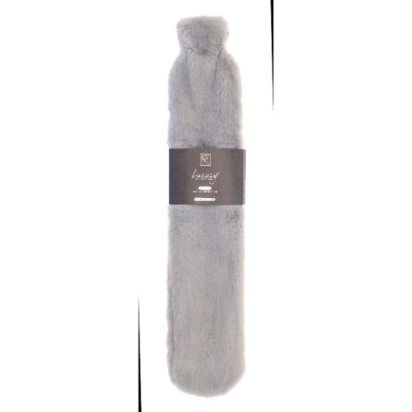 Hot Water Bottle Plain Fur Long Grey