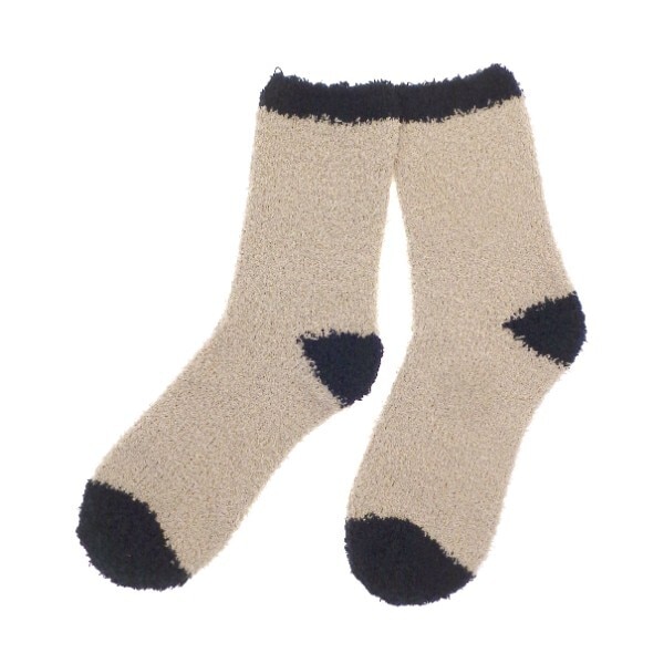 Fluffy Socks 2 Pack Beige Star