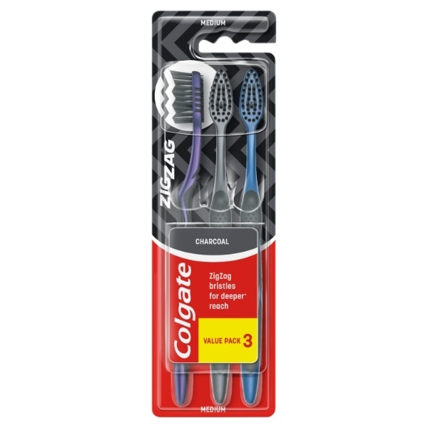 Colgate Zig Zag Charcoal Toothbrush 3 Pack