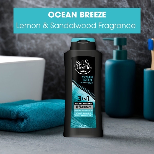 Soft & Gentle Men Ocean Breeze 3 In 1 Shower Gel 400Ml
