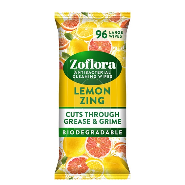 Zoflora Multipurpose Lemon Zing Wipes 96Pc