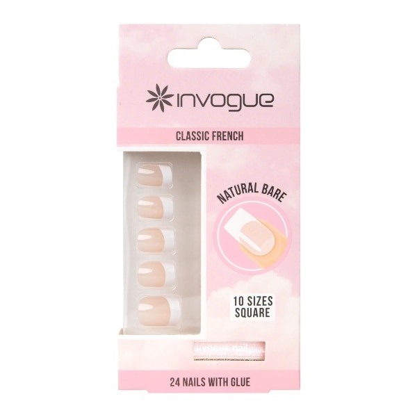 Invogue Bare French Square Nails (24 Pieces)