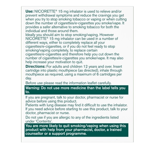 Nicorette Inhalator 15mg 20s