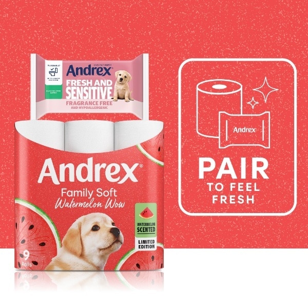 Andrex Family Soft Watermelon 9 Roll