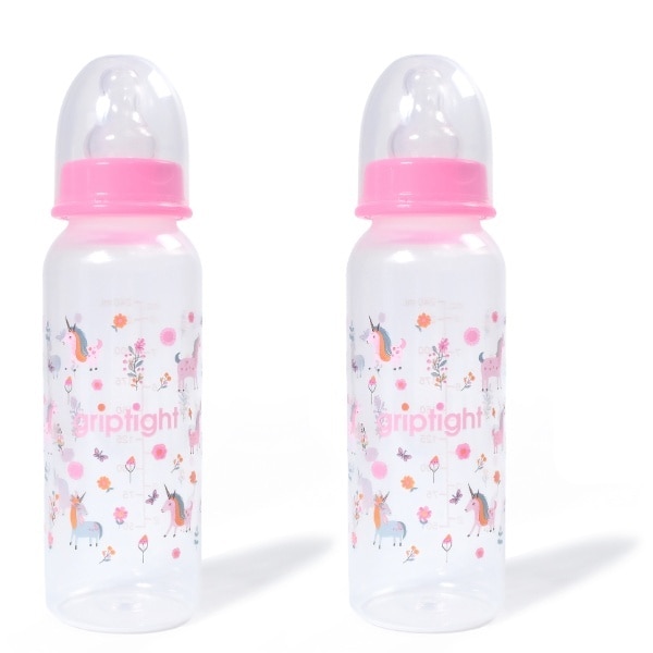 Griptight Feeding Bottle 2 Pack Pink 250ml