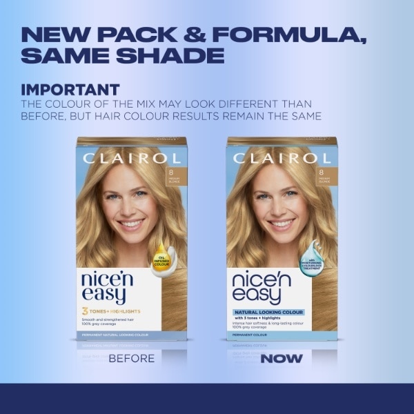 Clairol Nice'n Easy Hair Dye 8 Medium Blonde