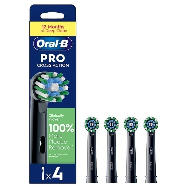 Oral B Cross Action Black 4 Pack Refills