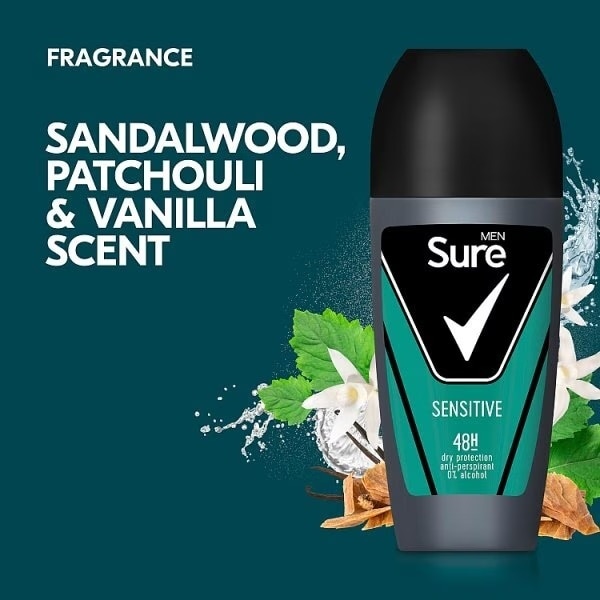 Sure For Men Roll On Sensitive Essentials 50ml