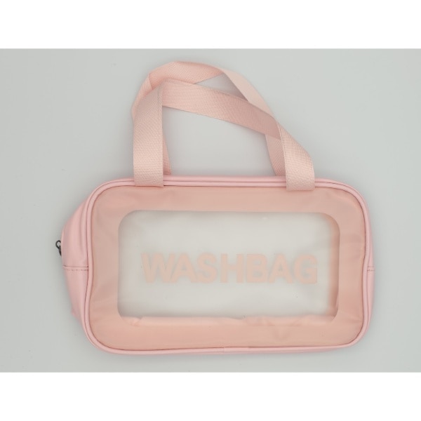 Clear Handled Wash Bag Pink