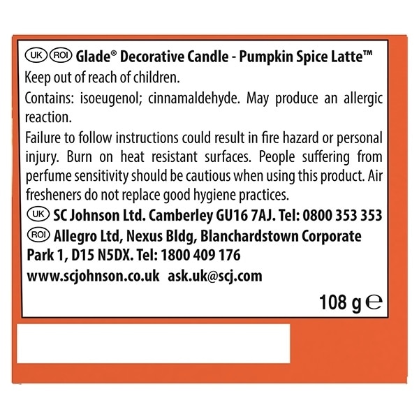 Glade Candle Pumpkin 108g