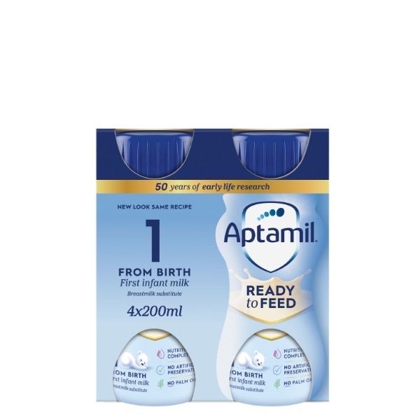 Aptamil Advanced 1 First Infant Milk From Birth 4 x 200ml