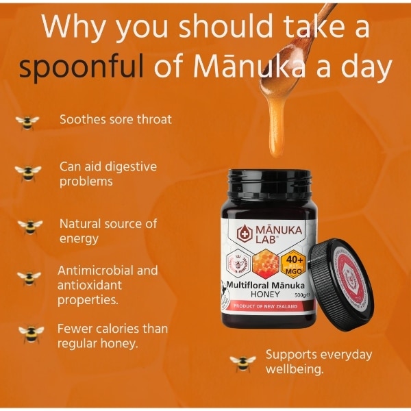 Pure New Zealand Manuka Honey 40Mgo - 500G