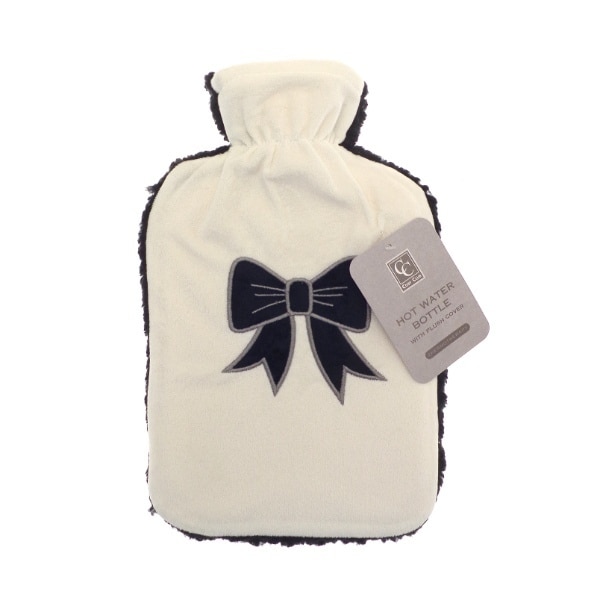 Hot Water Bottle Plush Applique - Bow Design