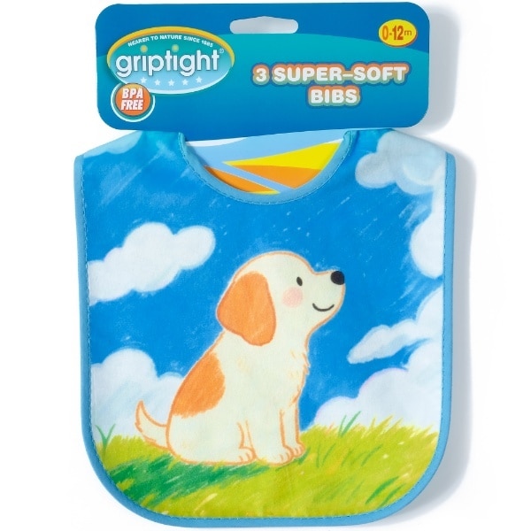 Griptight Printed Bibs 3 Pack Dog
