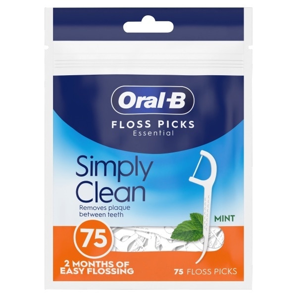 Oral-B Simply Clean Floss Picks - Remove Plaque - 75