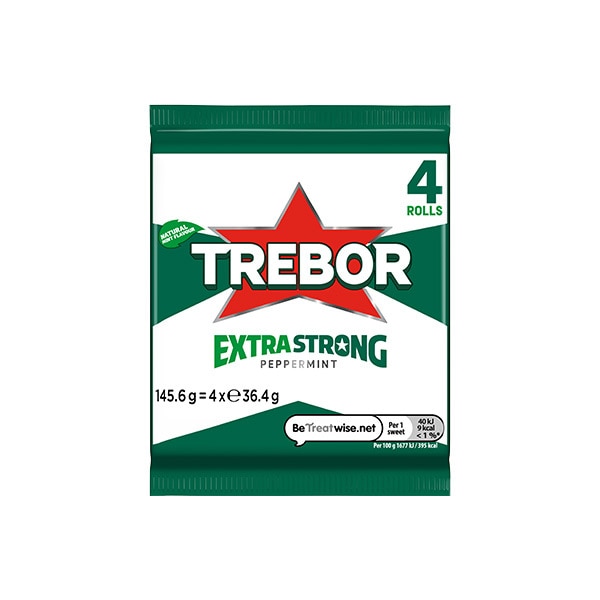 Trebor Xtra Strong Peppermint 4 Pack 145.6g