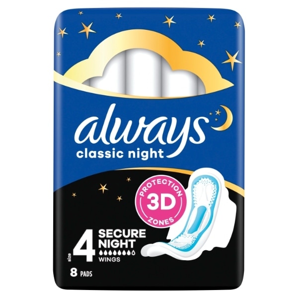 Always Maxi Classic Night Pads 8s