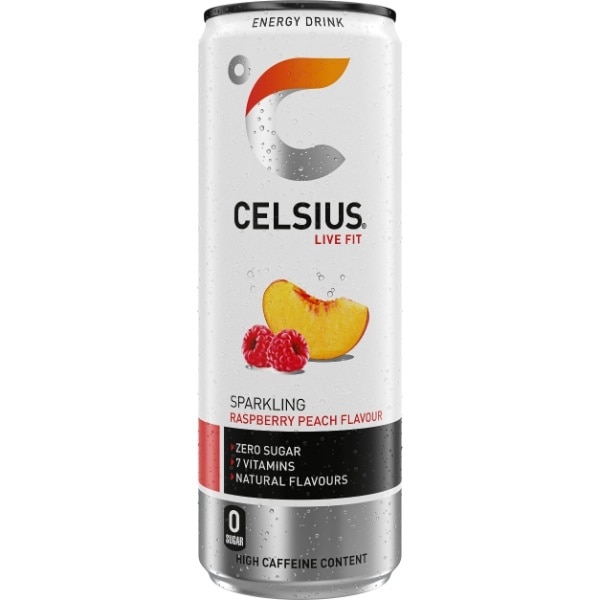 Celsius Energy Drink, Sparkling Raspberry Peach 355Ml