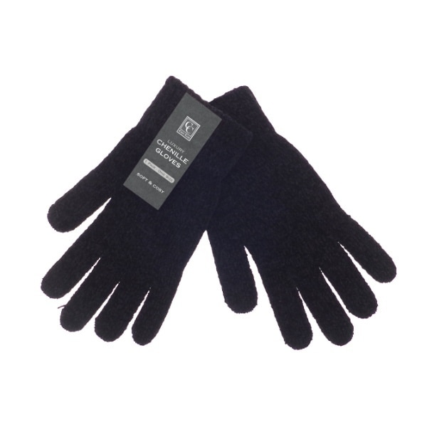 Chenille Gloves Black
