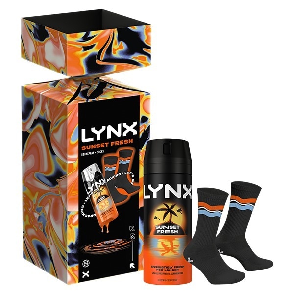 Lynx Bodyspray + Socks Sunset Fresh Cracker