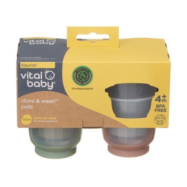 Vital Baby Wean Pots Natural 120ml 4 Pack