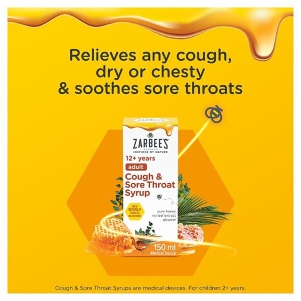 Zarbees Cough Sore Throat Syrup 150ml