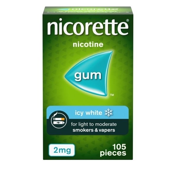 Nicorette Icy White Whitening Gum 2mg 105s