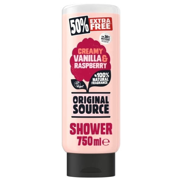Original Source Extra Free Vanilla Raspberry 750ml