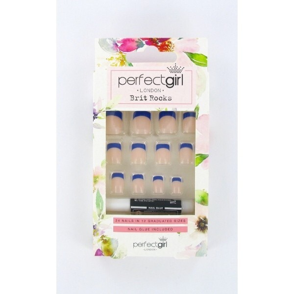 Blue French Tips False Nails