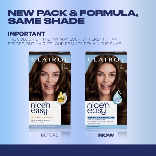 Clairol Nice'n Easy Hair Dye 4 Dark Brown