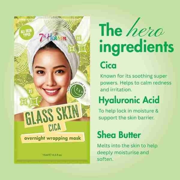 7th Heaven Glass Skin Cica Overnight Wrapping Mask