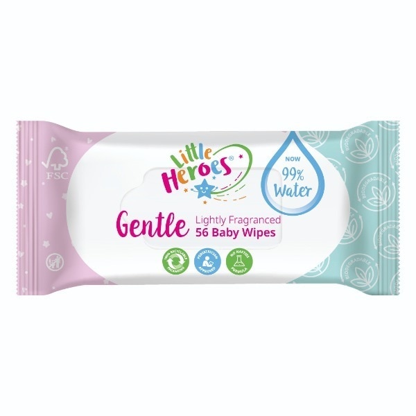 Little Heroes Water Based Baby Wipes Gentle 56s