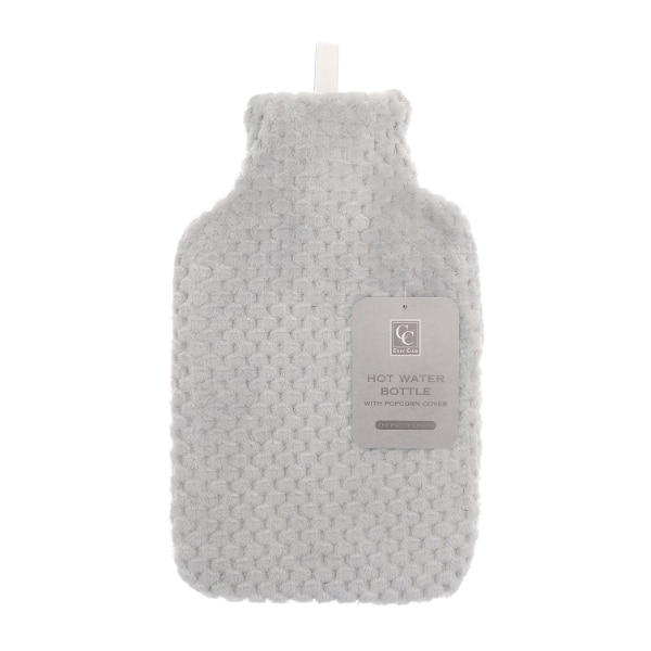 Popcorn Hot Water Bottle Light Grey