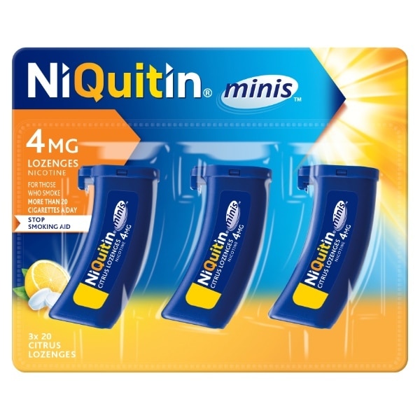 Niquitin 4Mg Minis Citrus Flavour Lozenges (3X Pack Of 20)