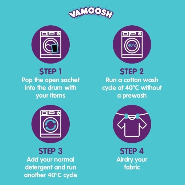 Vamoosh Wash & Dye Black 350g, Intense Black Dye For Clothes