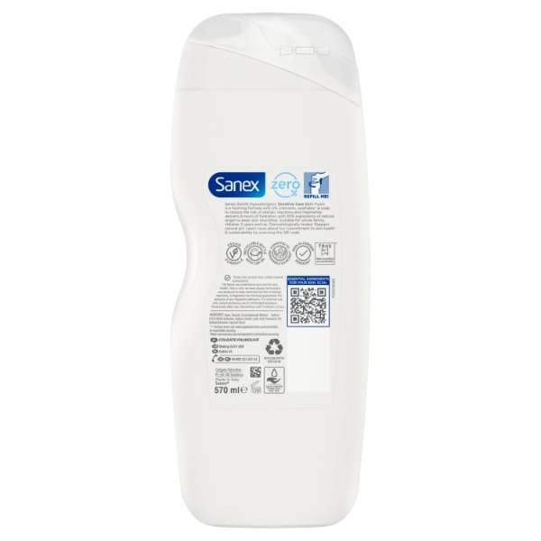 Sanex Zero% Sensitive Skin Bath Foam 570ml
