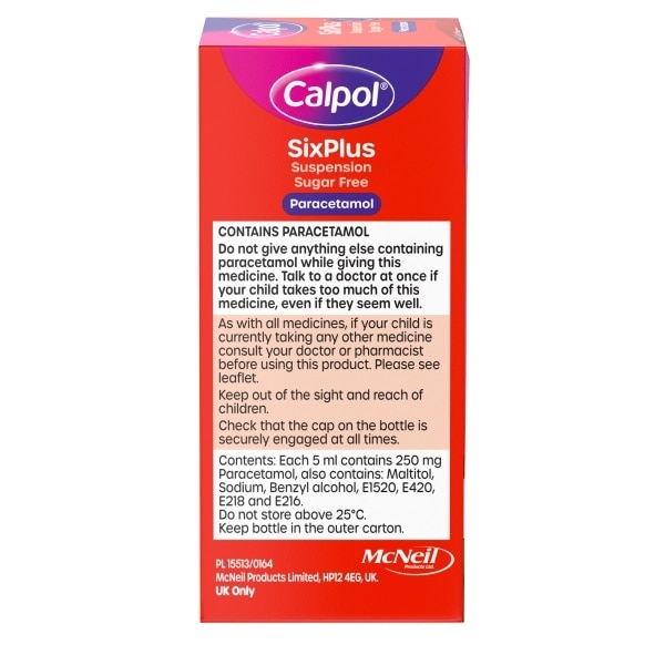 Calpol 6+ Sugar Free Suspension 80ml